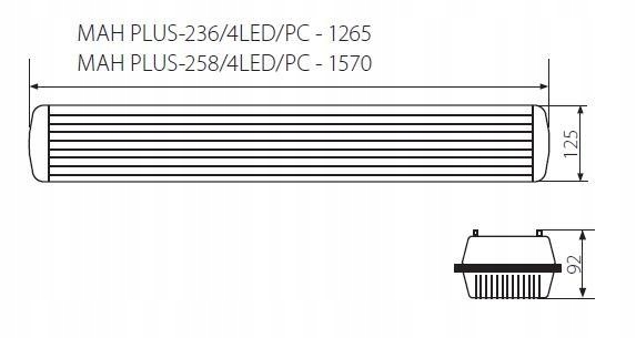 Oprawa hermetyczna MAH PLUS-258/4LED/PC Stan opakowania oryginalne