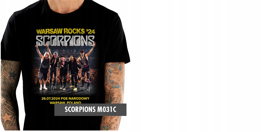 SCORPIONS WARSAW ROCKS FESTIVAL 2024 PGE NARODOWY T SHIRT KOSZULKA MĘSKA M Dekolt inny