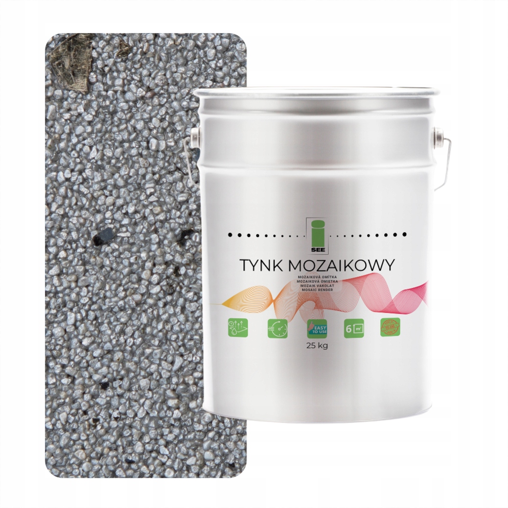 Mozaiková omietka Živý Marmolit strieborná s čiernou sľudou M51 25 kg Premium