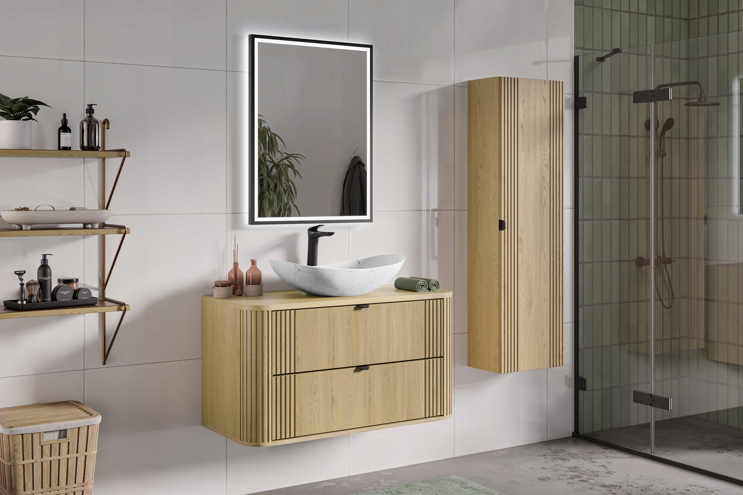 Nábytková sada 100 cm s vysokou deskou a skříňkou