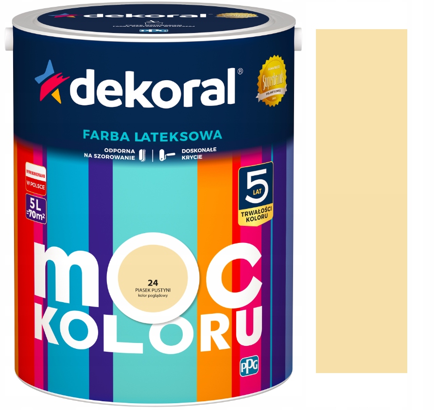 DEKORAL MOC KOLORU FARBA LATEKSOWA AKRYLIT W PIASEK PUSTYNI 5L