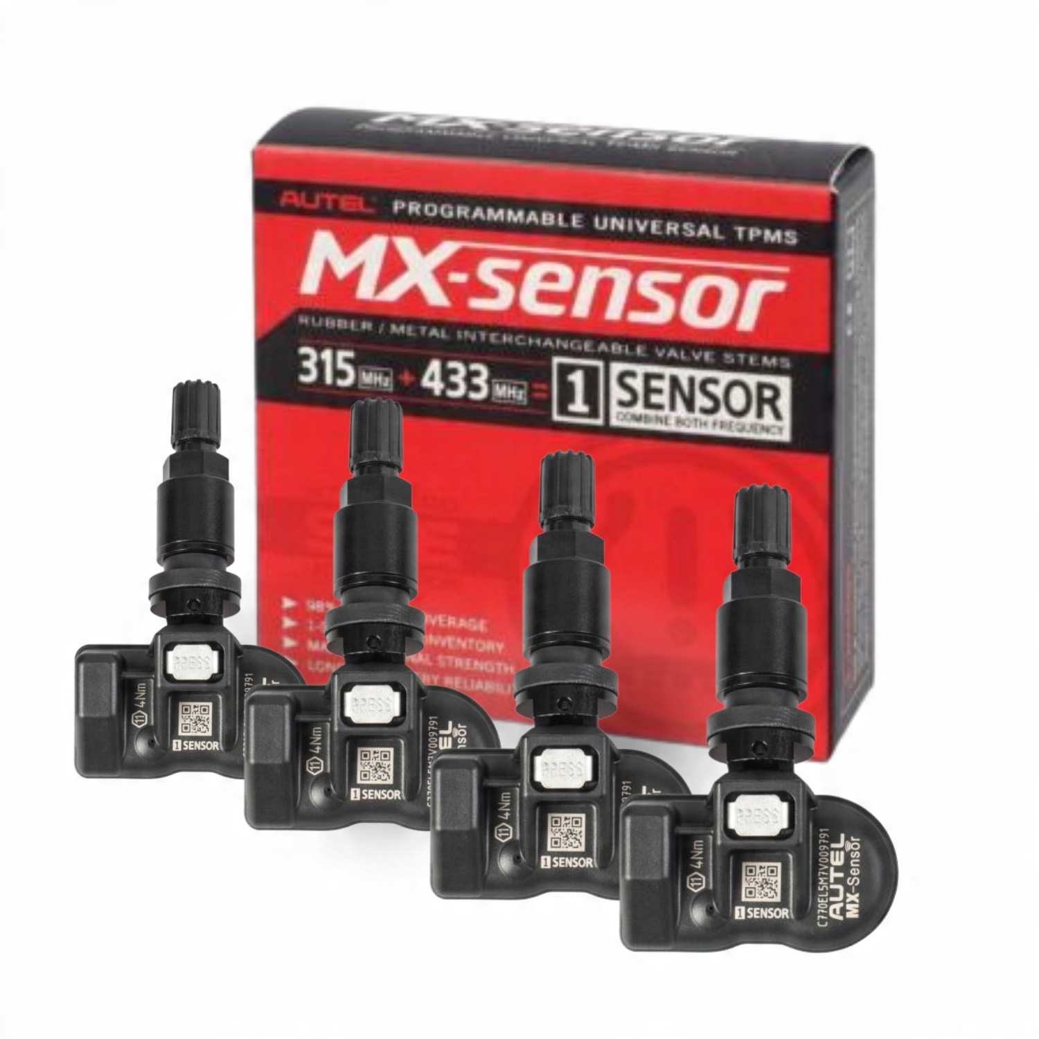 

Autel Europa Usa 433 315 MHz czujnik Tpms 4 szt