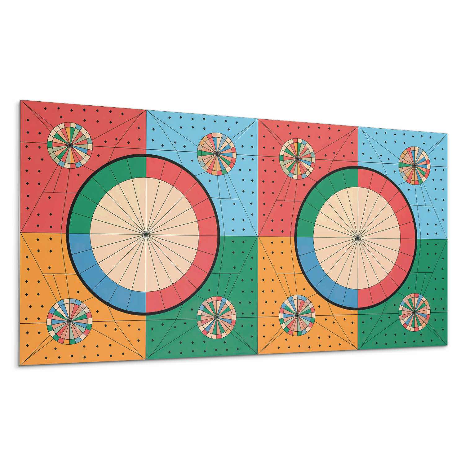 Nástěnný Pvc panel Samolepicí Geometrický vzor s XXL kruhy 120 x 60 cm