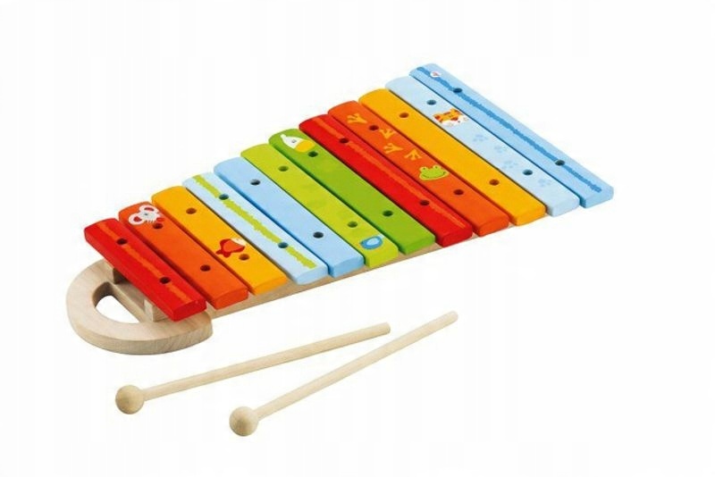 

Cymbałki z pałeczkami drewniany instrument Sevi