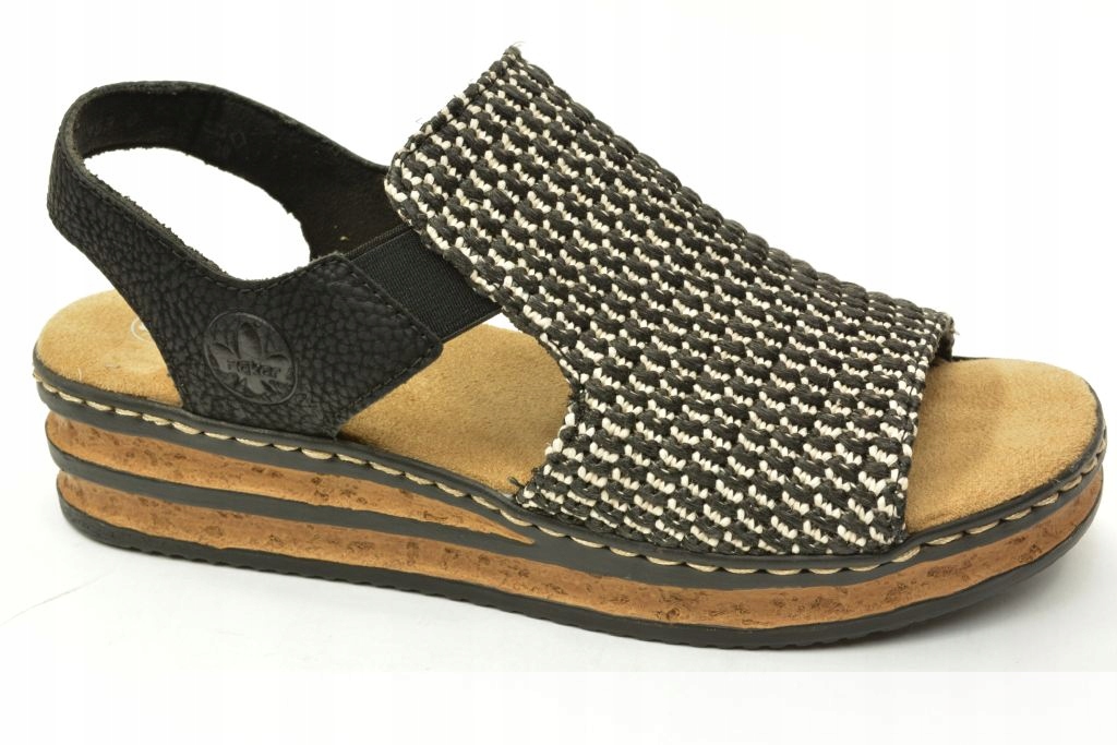 Rieker 62971 Dámské Sandály Černé na platformě Espadryle vel. 40