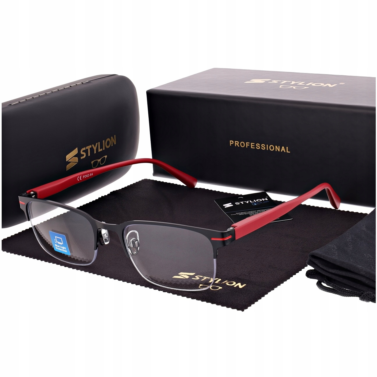 Męskie okulary Plusy do Czytania i Komputera Blue Light Oprawki z flexami