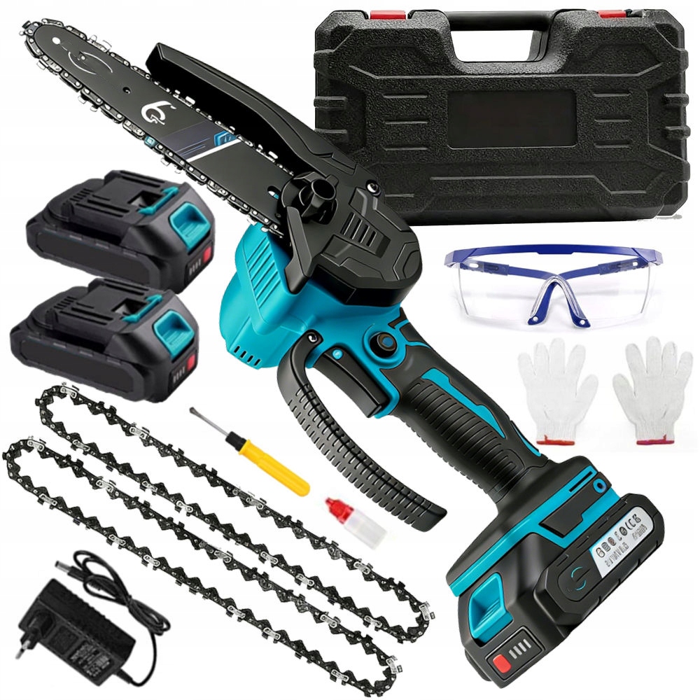 Aku Řetězová Pila Pilka Na Větve Pila Na Strom 6" 2 x Aku