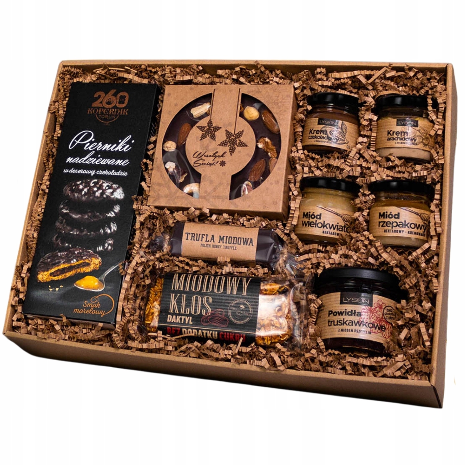 Levně Velká Dárek Dárková Krabička čokoláda , perníky , lanýž, med, marmeláda