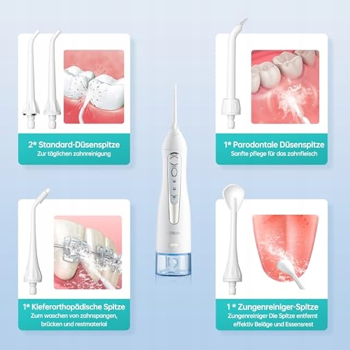COSLUS Bezprzewodowy Irygator Dentystyczny 300ML IPX7 Do Podróży — miniatura 5
