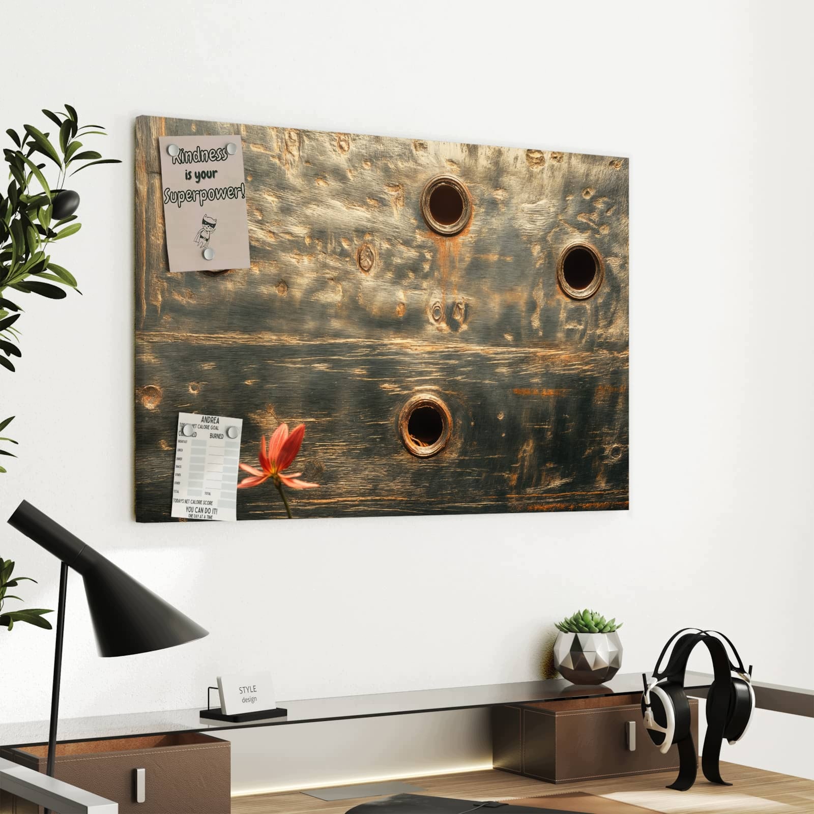 Magnetická tabule Deska kovová Vintage 60 × 40 cm