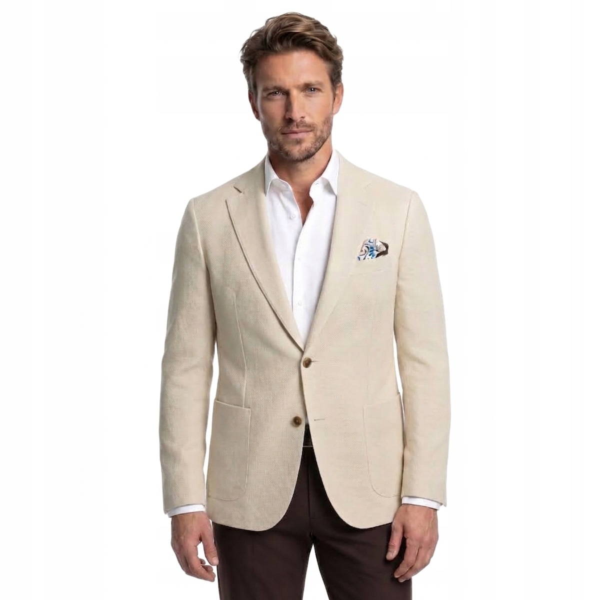 Béžová sako casual Slim Fit Pako Lorente vel