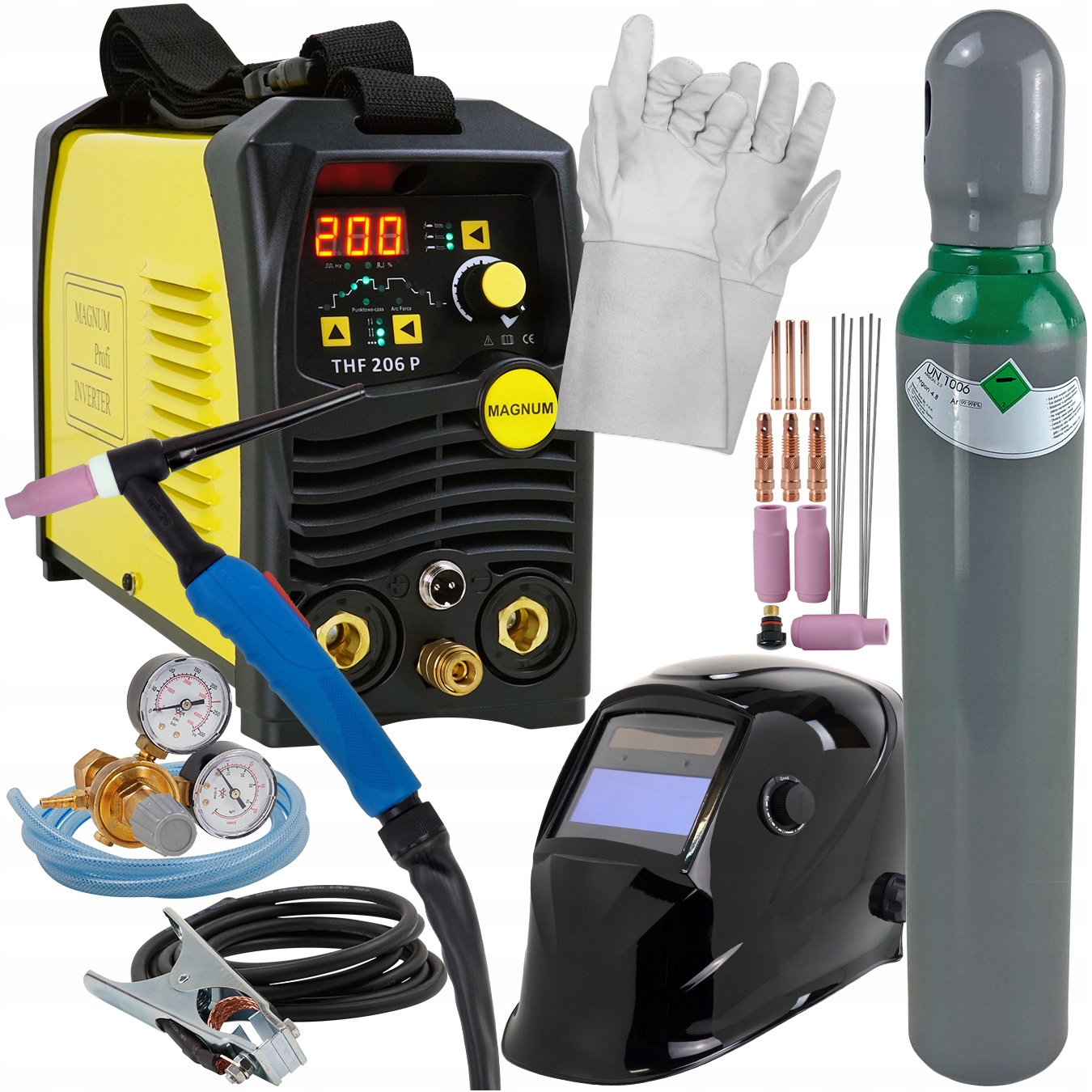 Spawarka inwertorowa Magnum Thf 206P DC Hf zestaw Tig DC z Pulsem 200A 230V