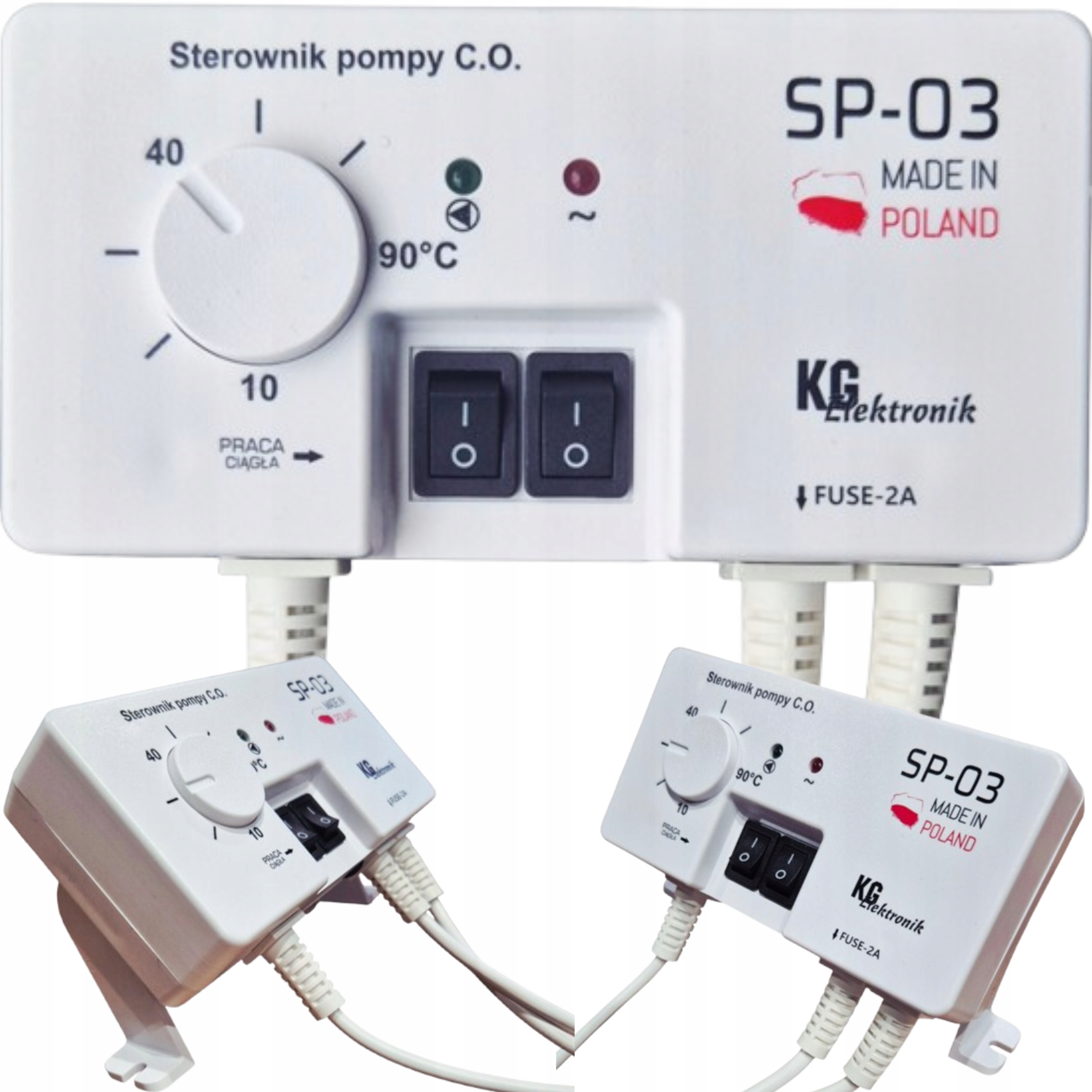 Sterownik Pompy Obiegowej Z Czujnikiem Regulator Biały Kg Elektronik SP-03