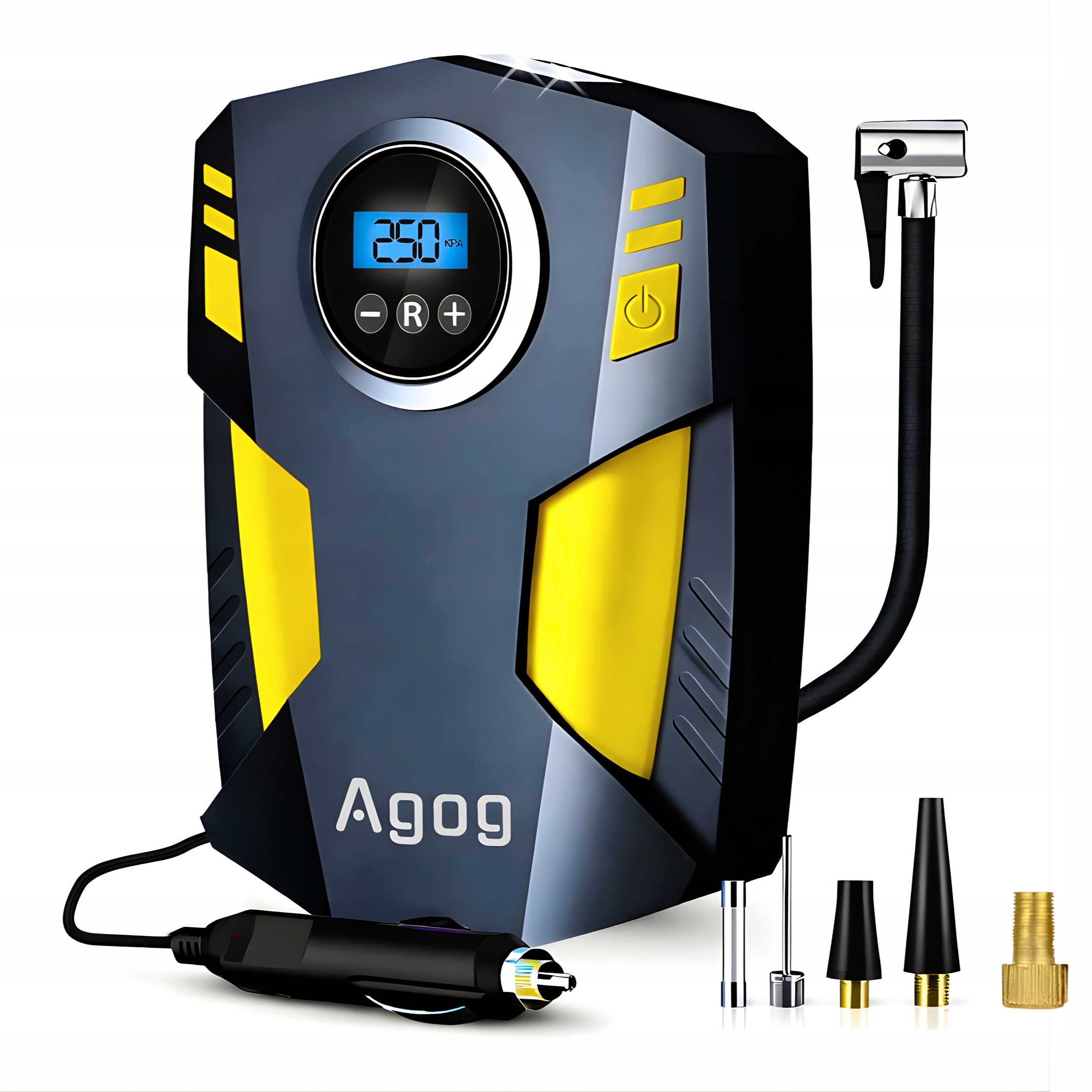 Kompresor 12V Do Auta Přenosný Výkonný 10 Bar Elektrická Pumpa Agog