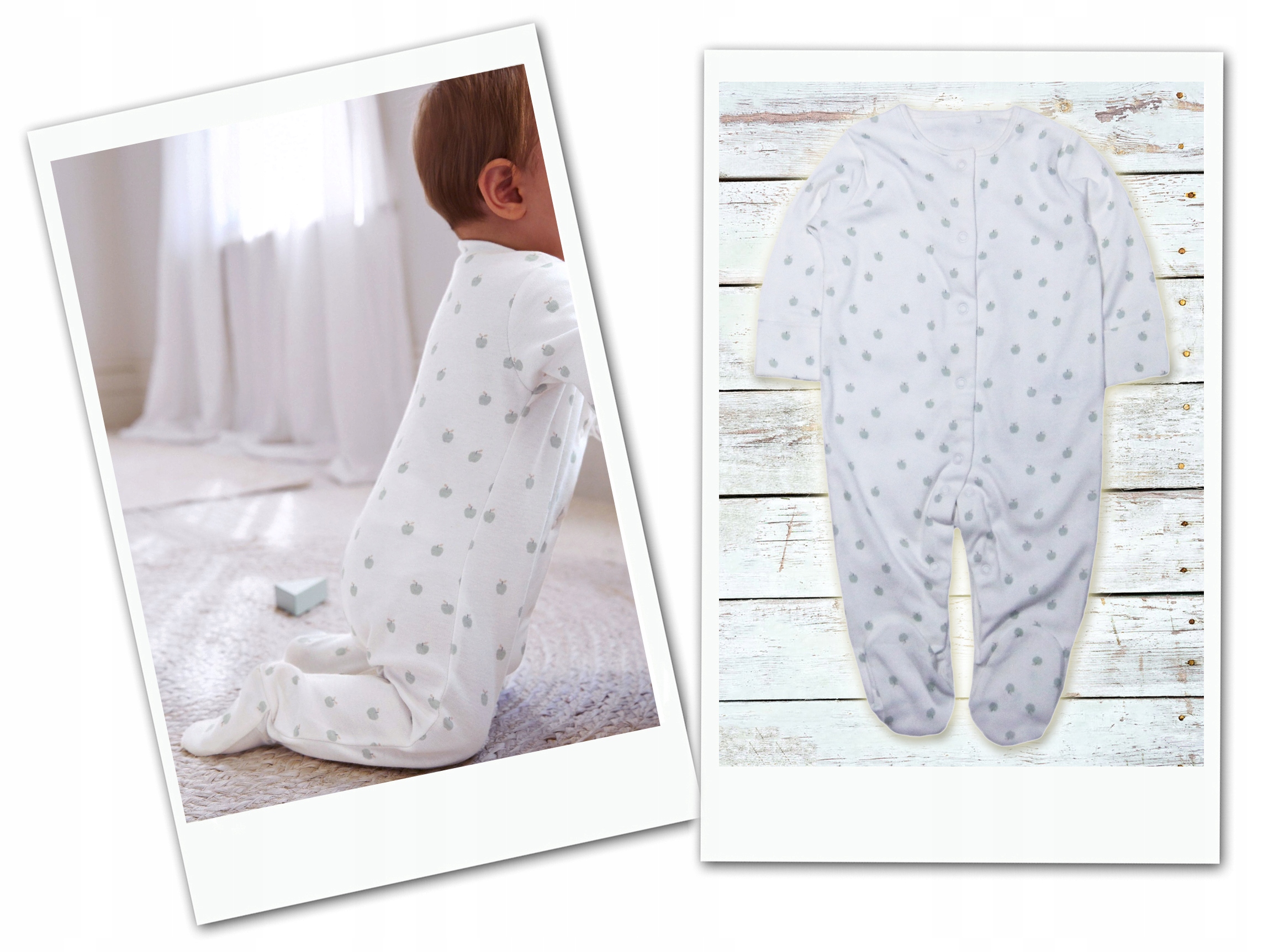 Bawełniany Pajac Pajacyk Śpioch NEXT DDF 12* 74/80 Rękaw długi rękaw