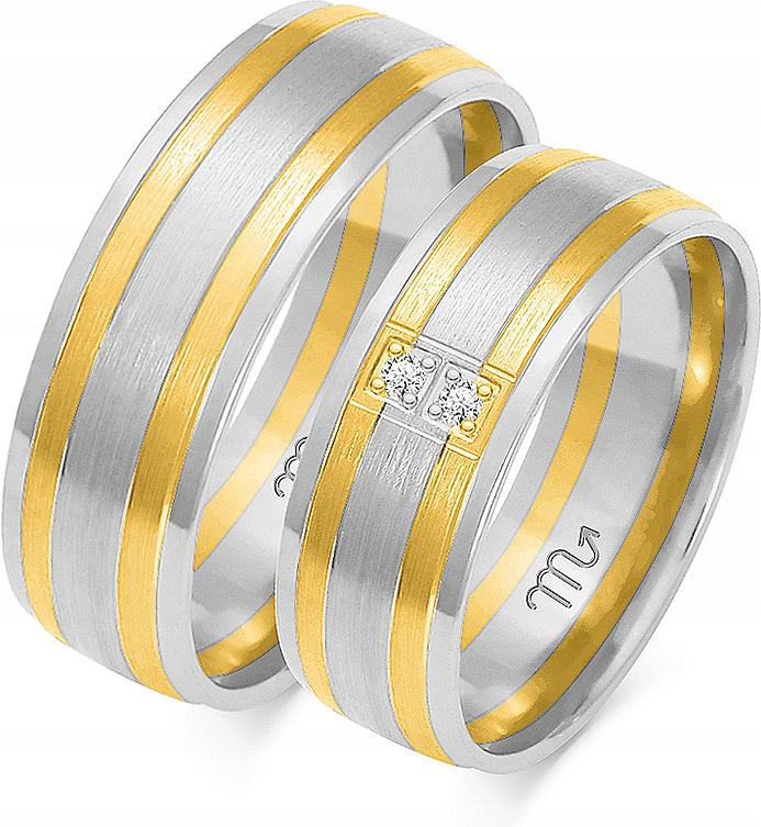 Dámský originální snubní prsten ze zlata pro pár 585, velikost 17 18 19