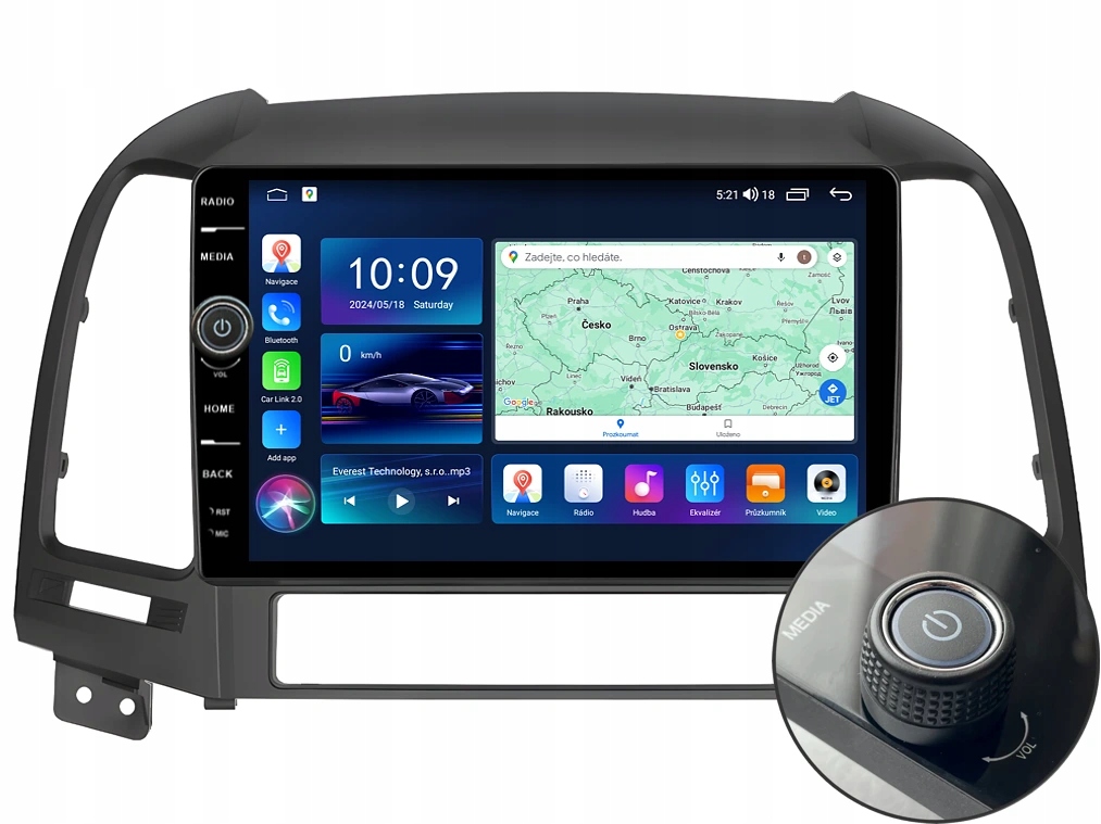 Everest 2DIN autorádio EVE54 Android, Hyundai Santa Fe II