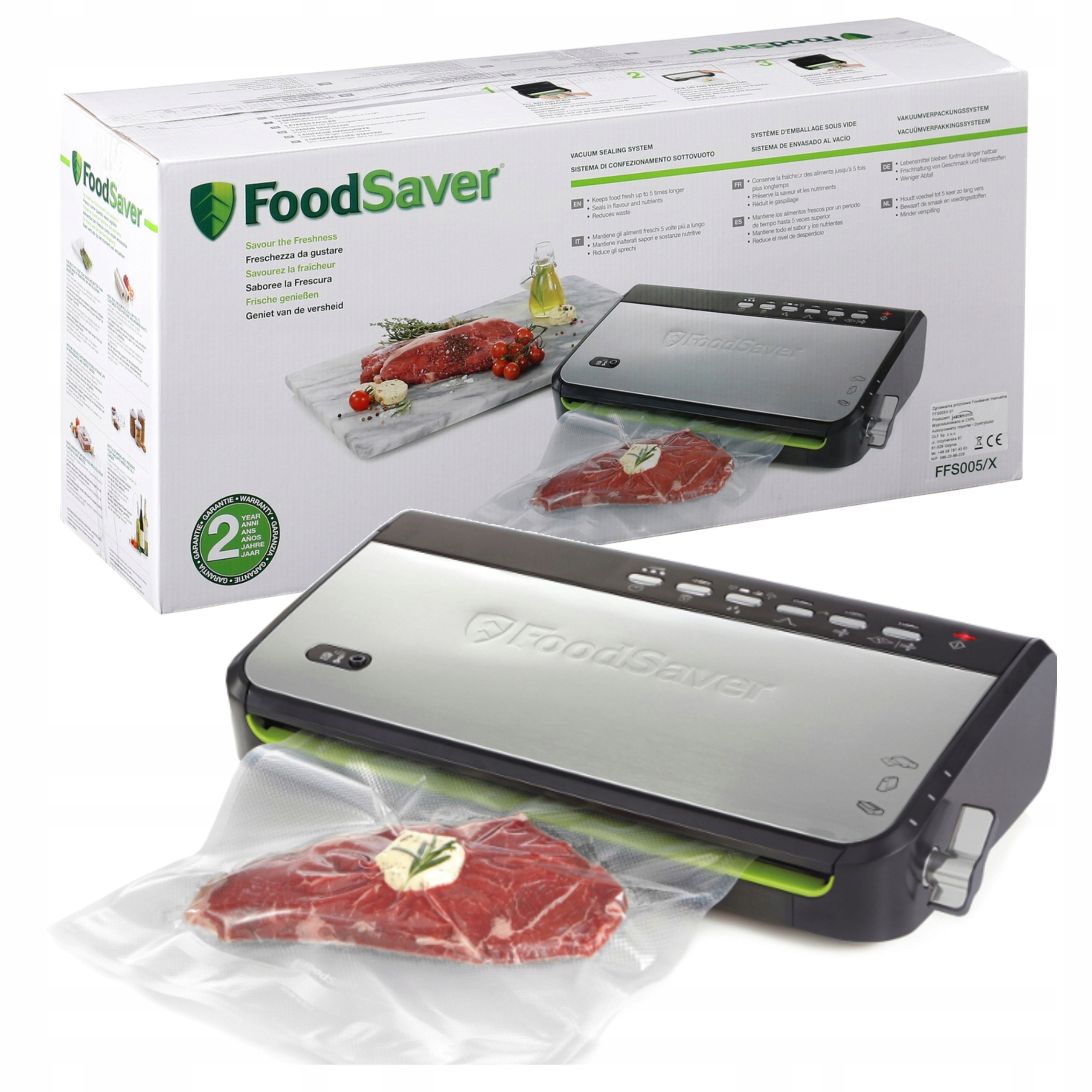 Zgrzewarka próżniowa do żywności Pakowarka FoodSaver Worki, Folia Zestaw