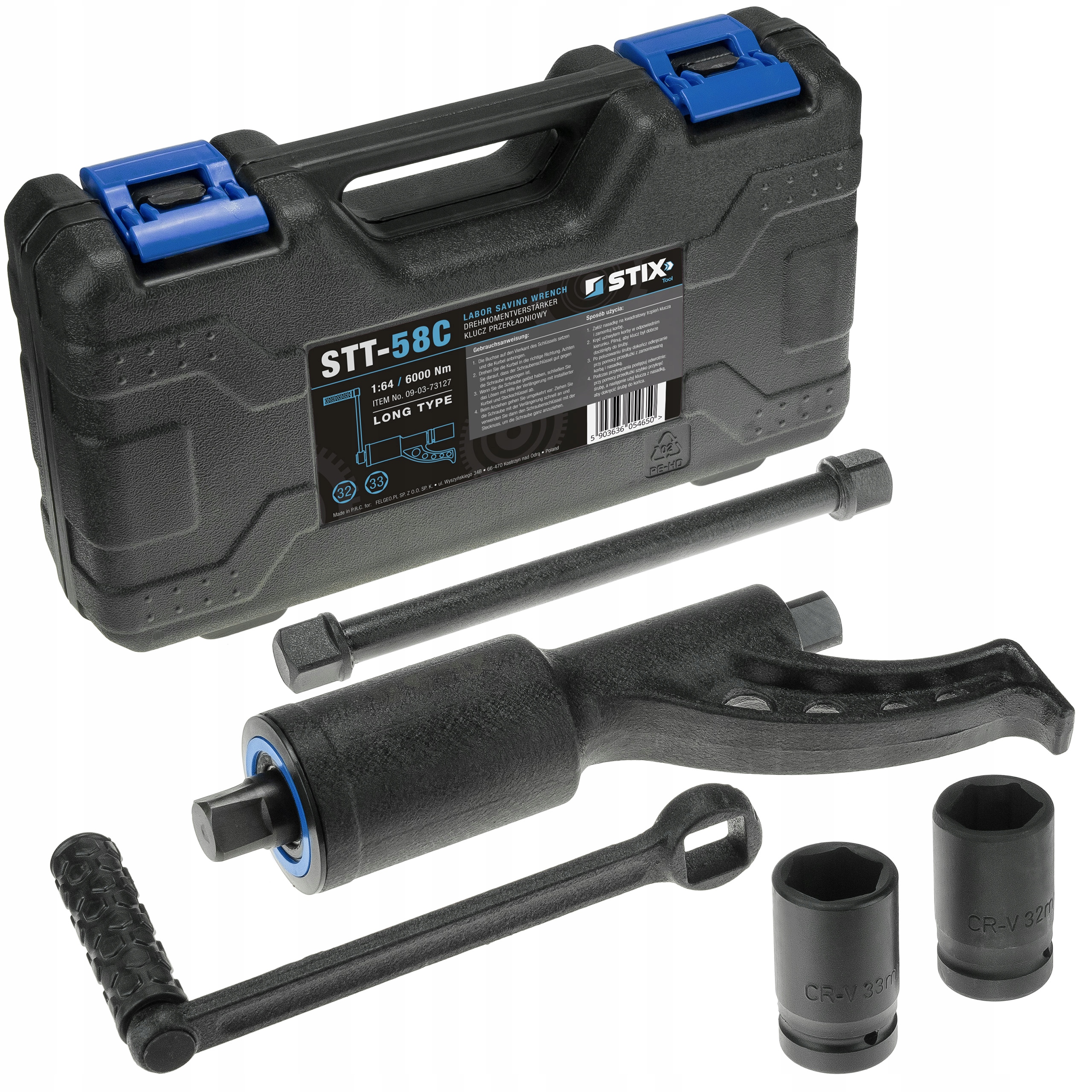 Planetový Převodový Klíč Na Kola 1:64 6000 Nm STT-58C Stix Dlouhý