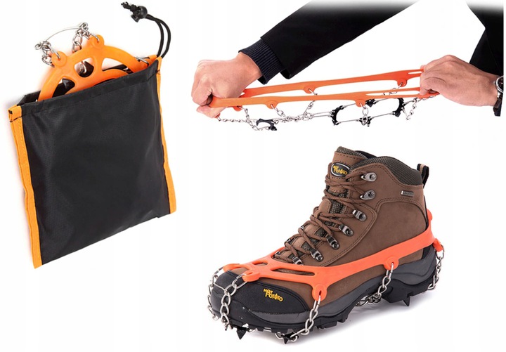RAKI na buty antypoślizgowe KOLCE na lód ŁAŃCUCHY R.38-45 Stan opakowania oryginalne