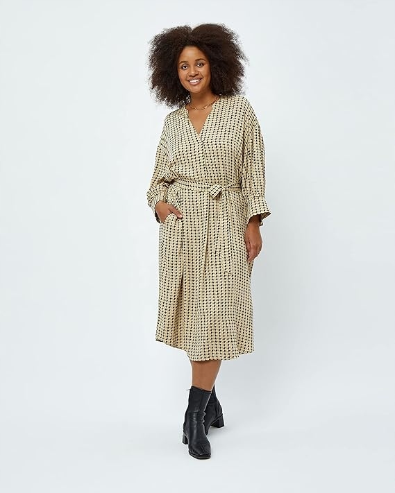 Peppercorn Šaty Plus Size MIDI S Geometrickým Vzorem A Páskem 48 6FA