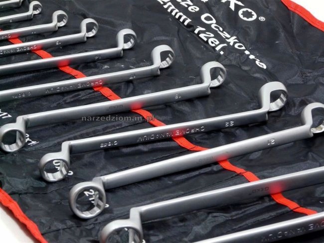KLUCZE OCZKOWE WYGIĘTE 6-32MM ZESTAW KLUCZY GEKO Rodzaj klucza oczkowy