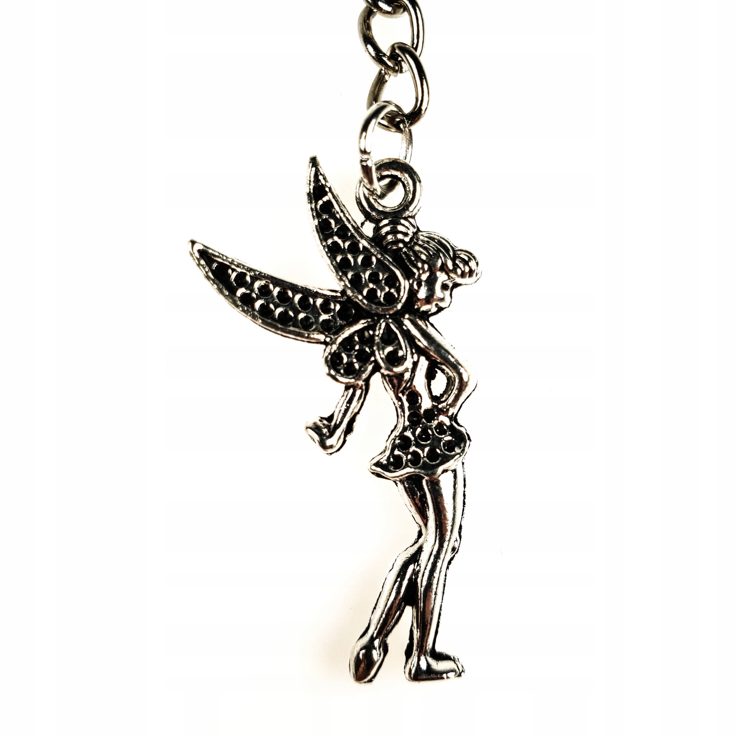 

Piękny Brelok Metalowy Mała Wróżka Posrebrzany