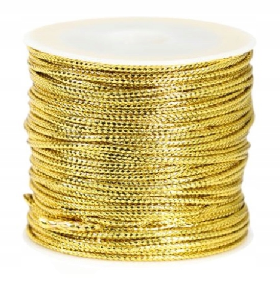 Sznurek metalizowany 1,5mm x 20m złoty