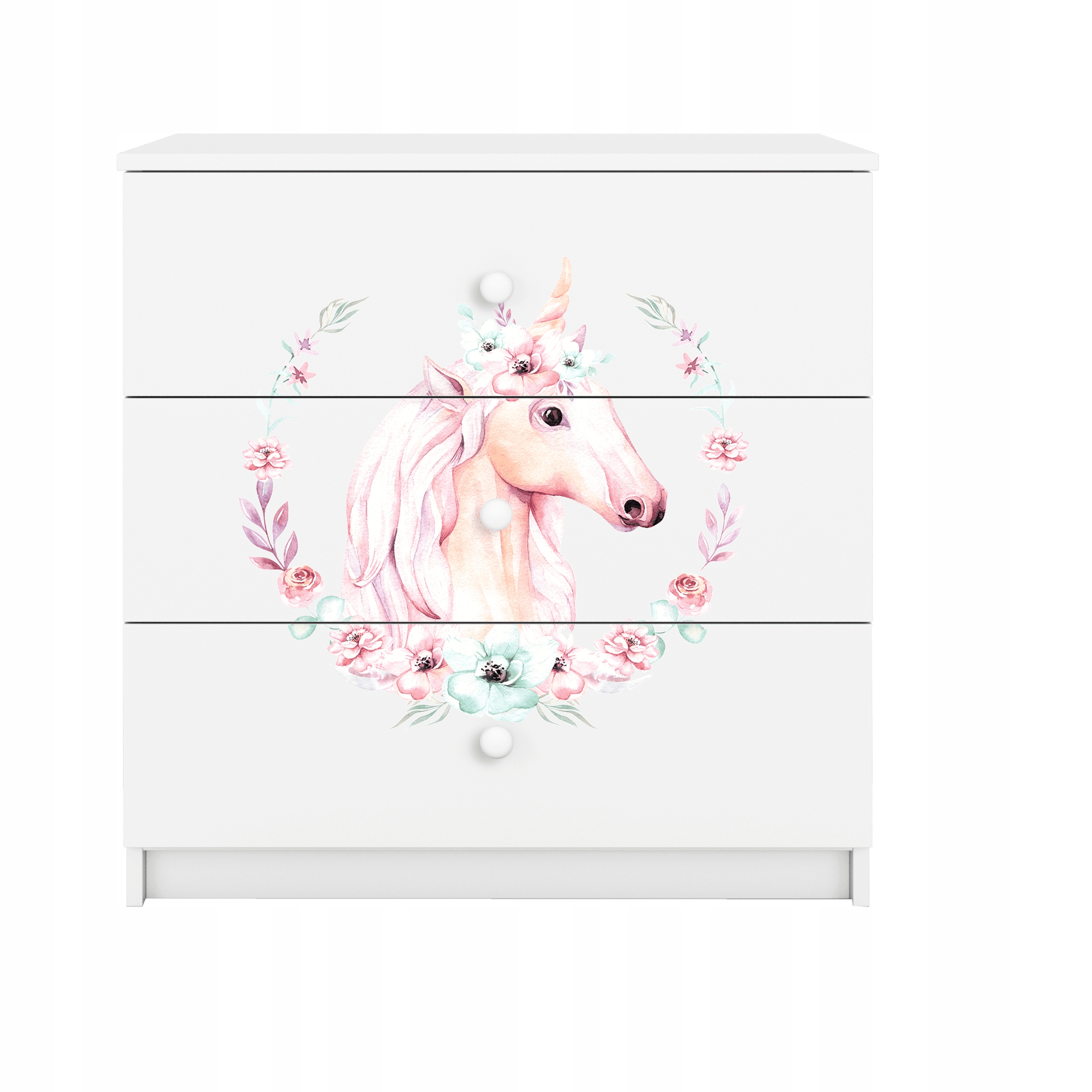 Komoda Babydreams grafika kůň bílá 80 cm