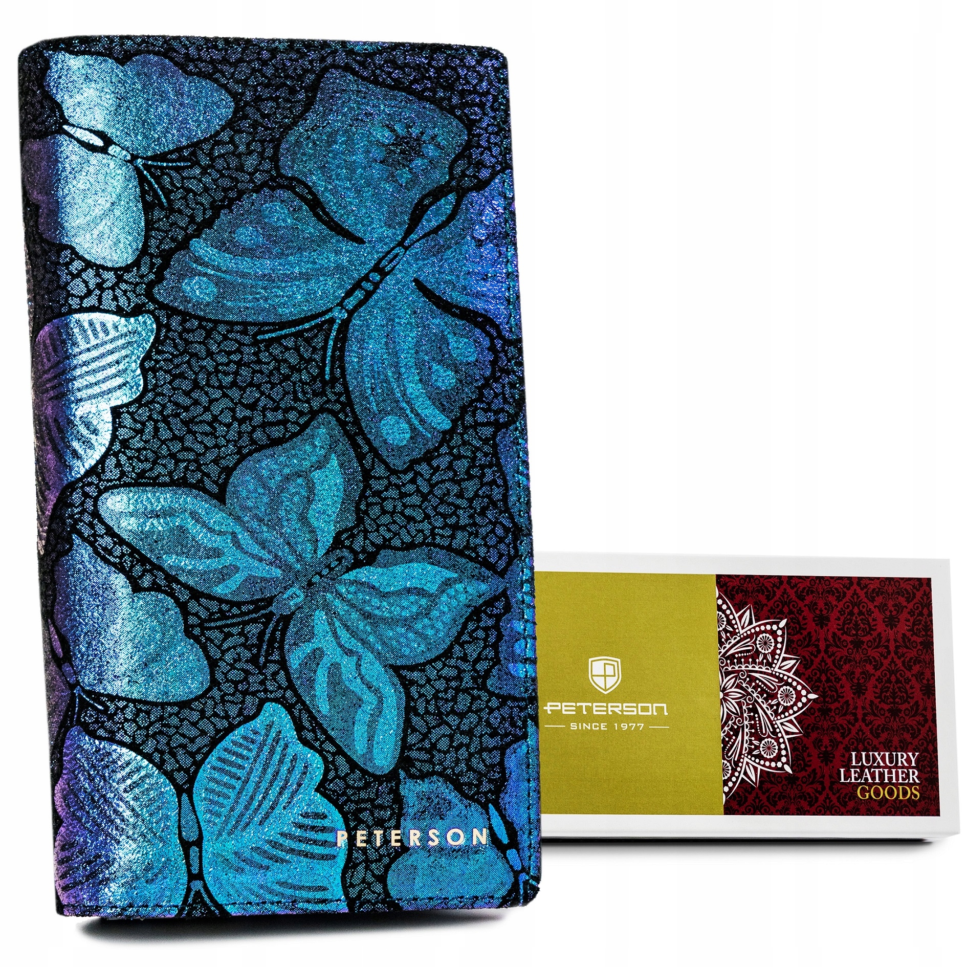 Portfel skórzany damski pionowy pionowy skóra naturalna Peterson z Rfid