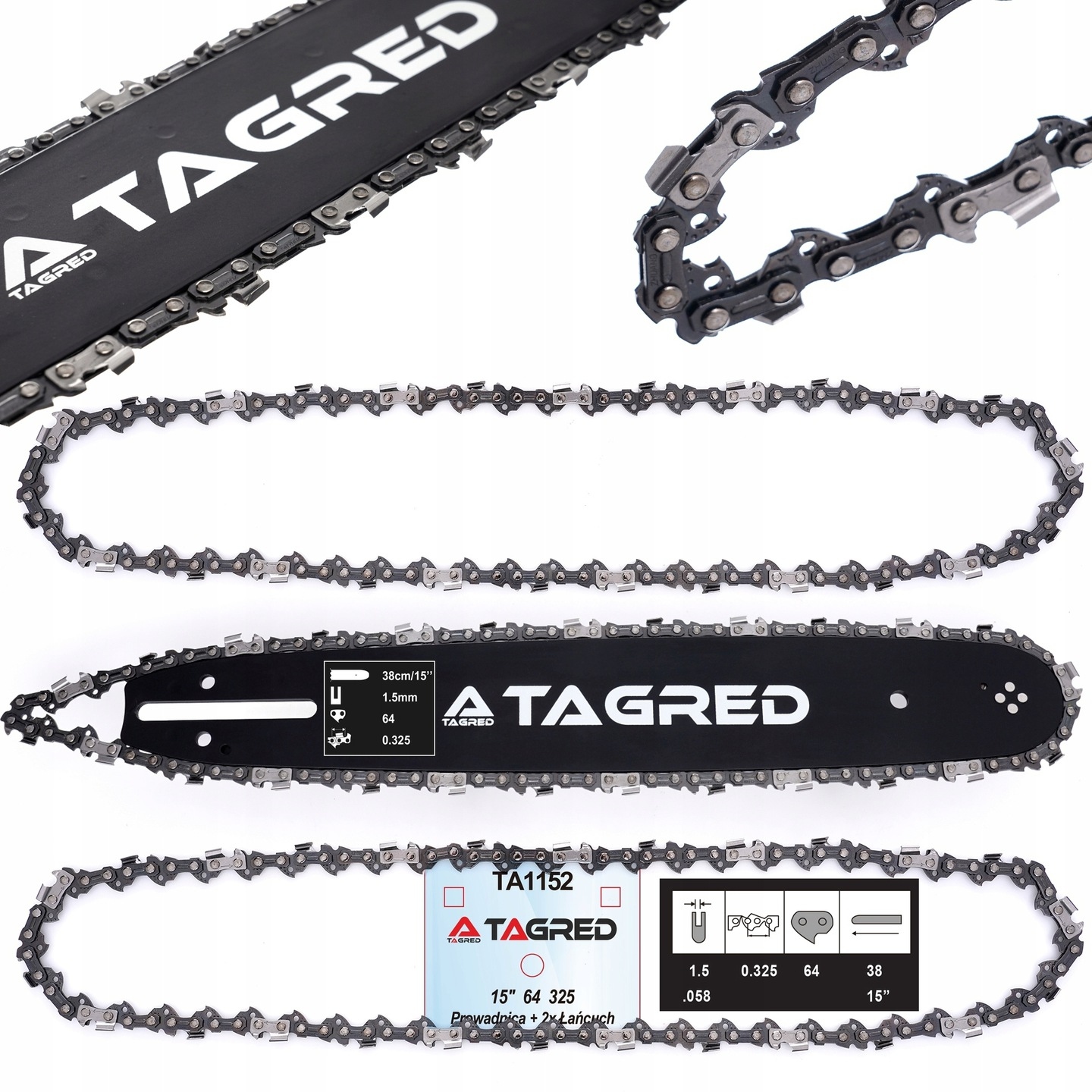 PROWADNICA 15"/1,5mm/64/.325 2ŁAŃCUCHY GRATIS