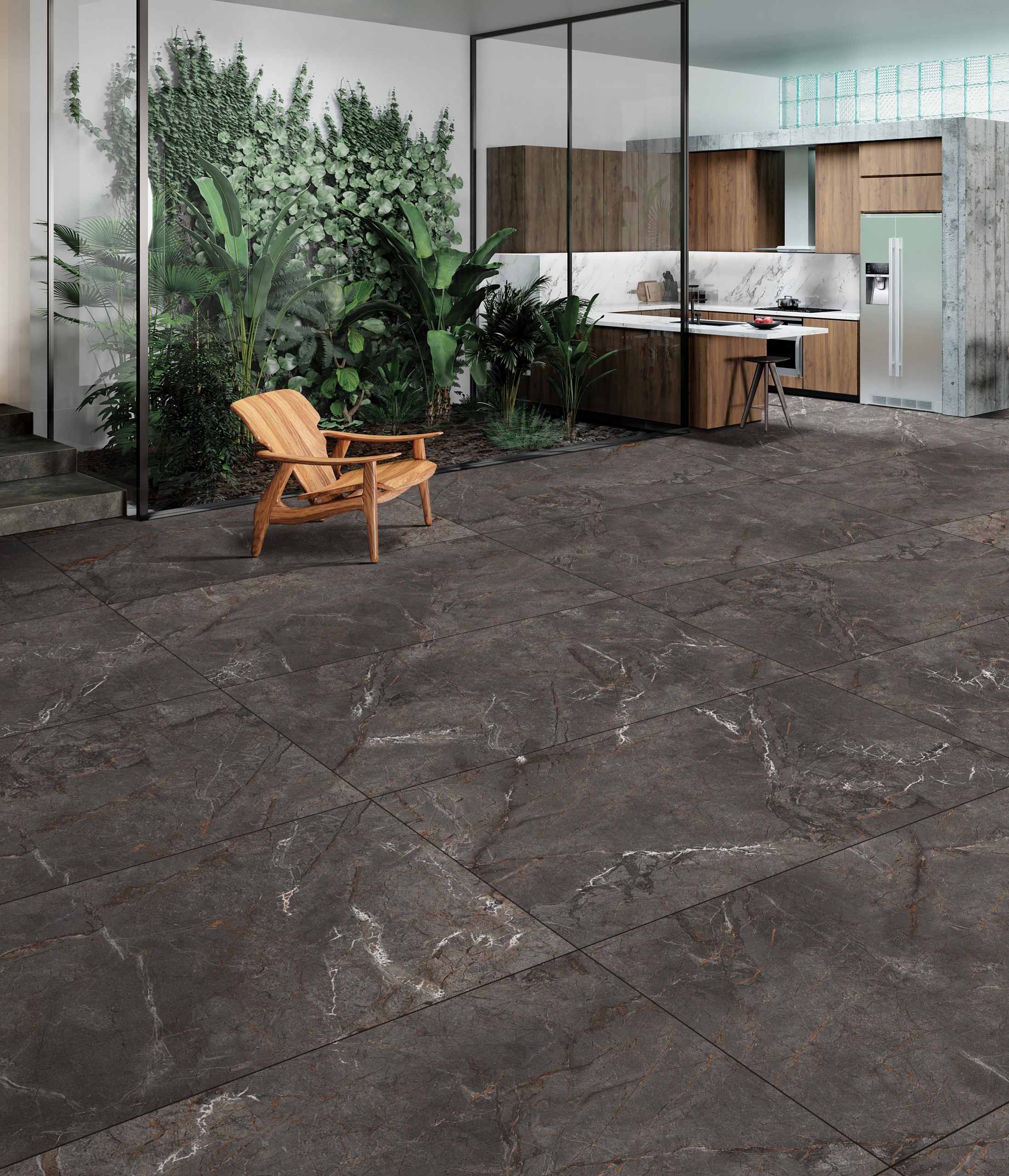 PŁYTKI PODŁOGOWE ŁAZIENKOWE GRES MARMUR ZORANI NERO 60X120 CARVING / MAT Typ gres