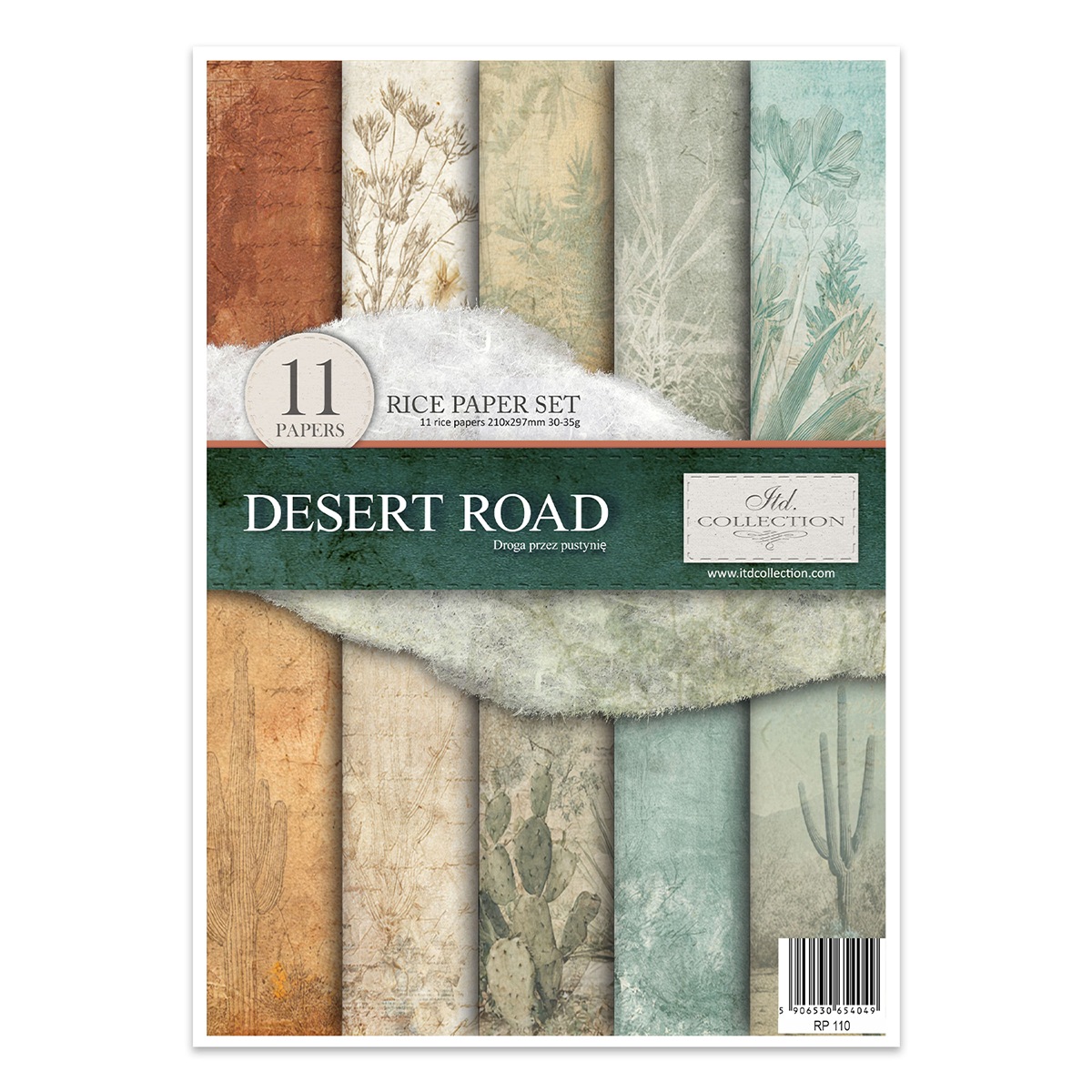 Sada 11 rýžových papírů A4 pro decoupage RP110 Desert Road