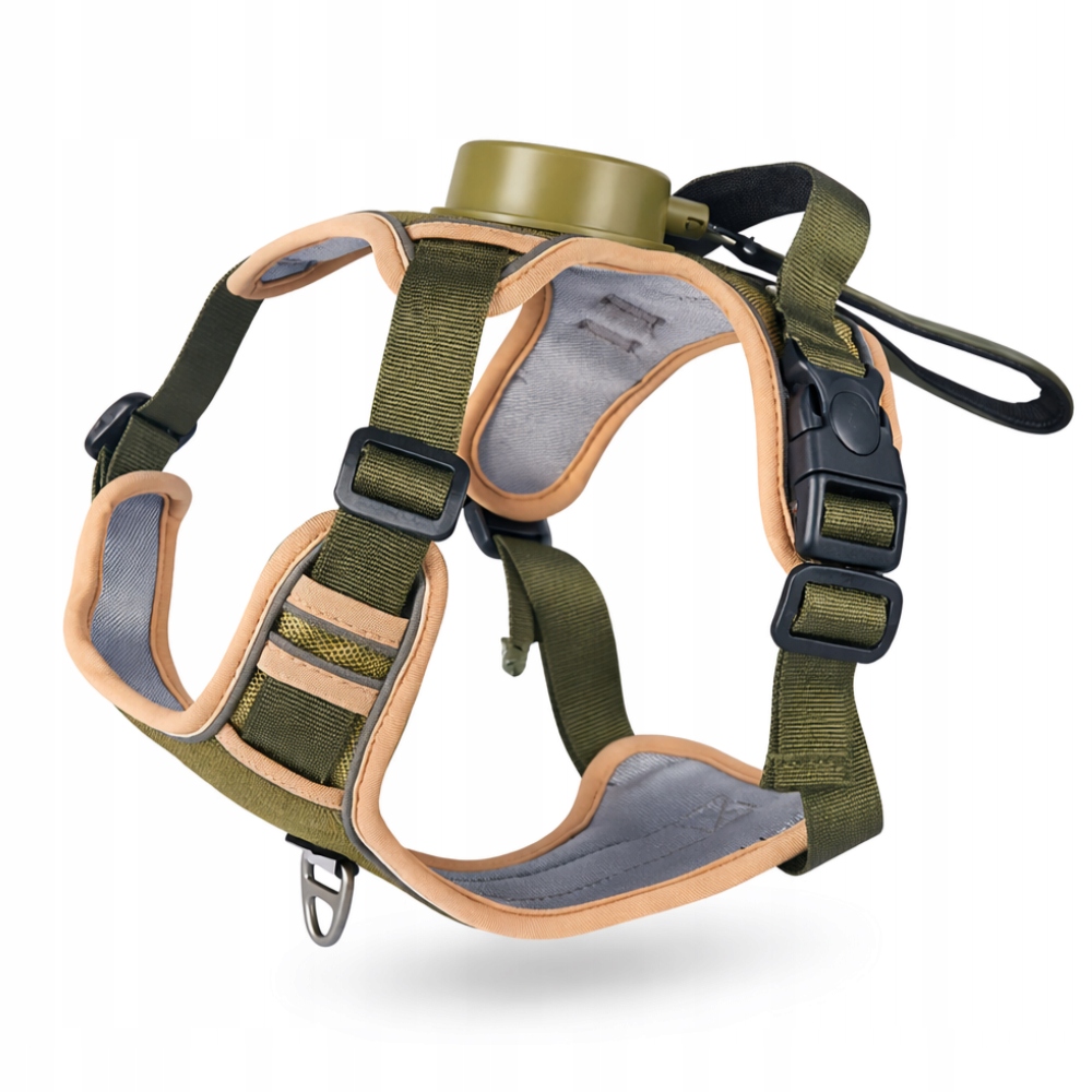 Levně postroj pro psa s vestavěným vodítkem Guard, automatický 1,5M Khaki L