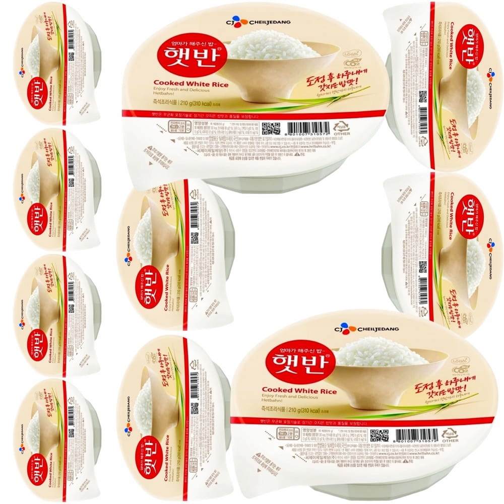 Levně 10x Hotová korejská bílá rýže Hetban Rice 210g Cj Foods