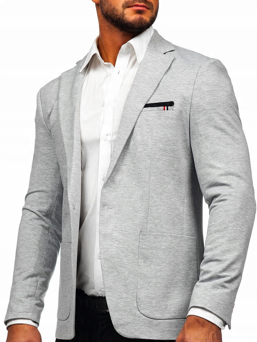 

Marynarka Męska Elegancka Szara 1652 DENLEY_M/50