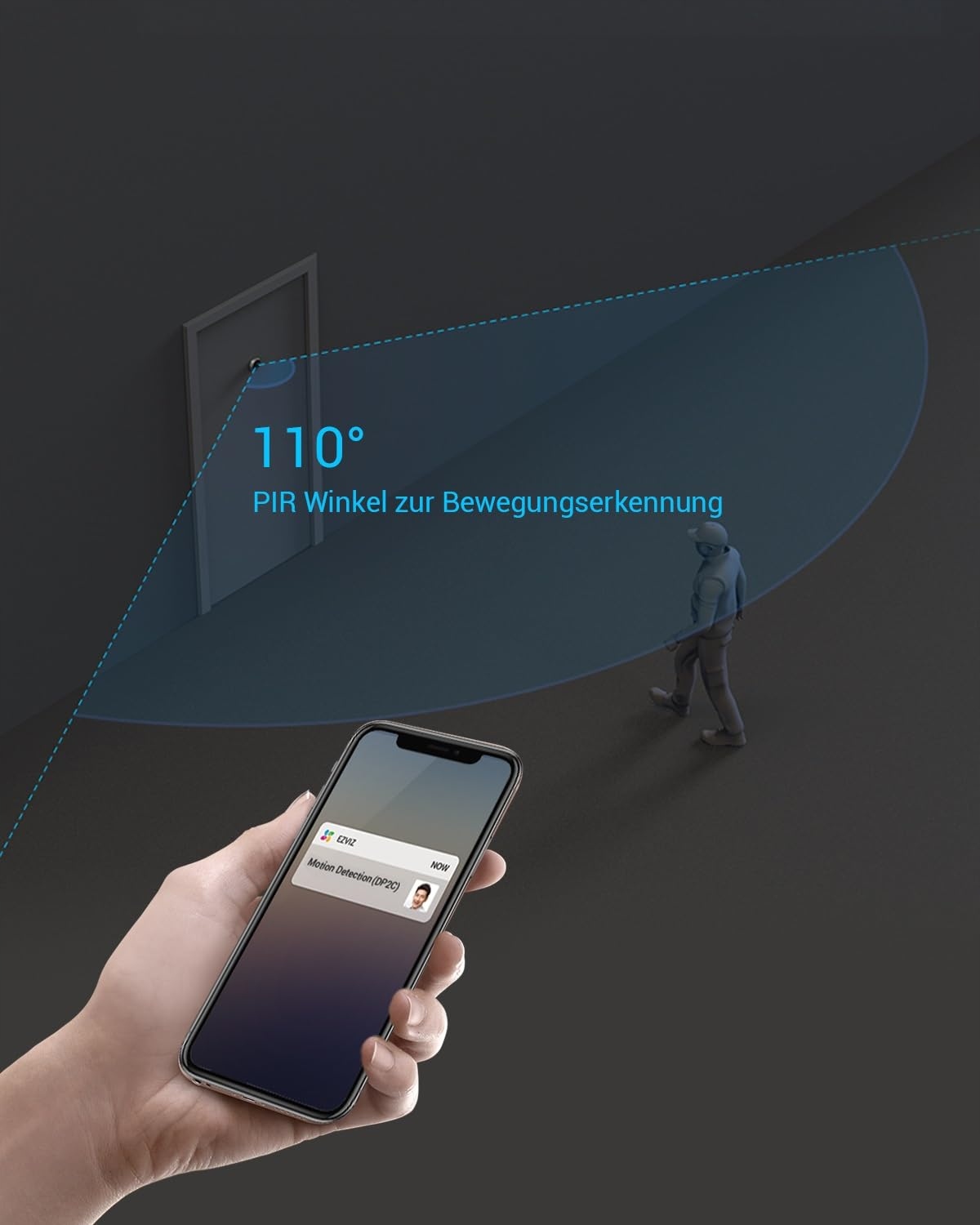 EZVIZ WLAN Doorbell 4600mAh 4.3" Screen 2MP Camera 155° PIR Sensor — miniatura 5