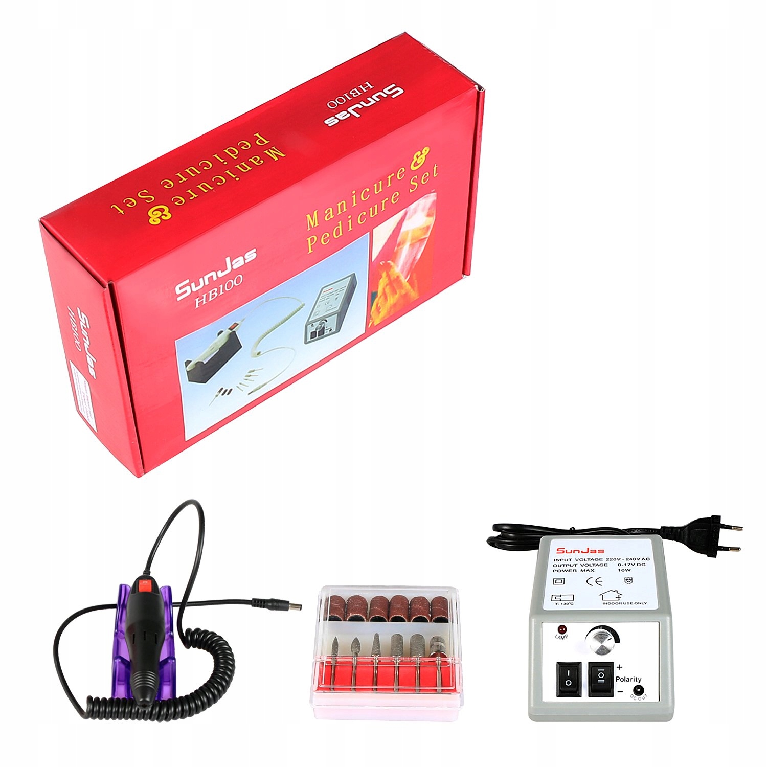 SUNJAS Elektryczna Frezarka Do Paznokci Zestaw 20000 uMin Manicure Pedicure — miniatura 8