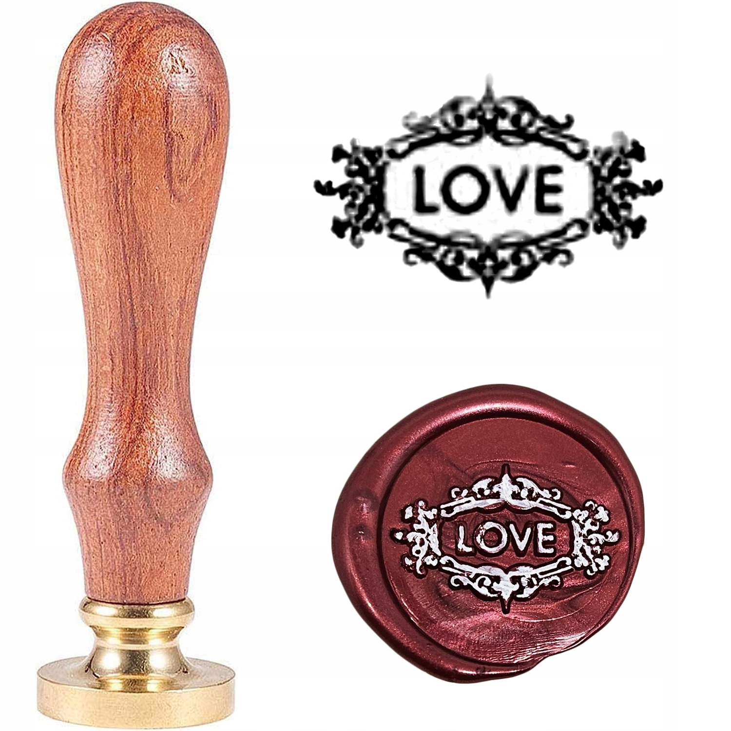 Pieczęć, stempel do wosku, laku wzór LOVE 3