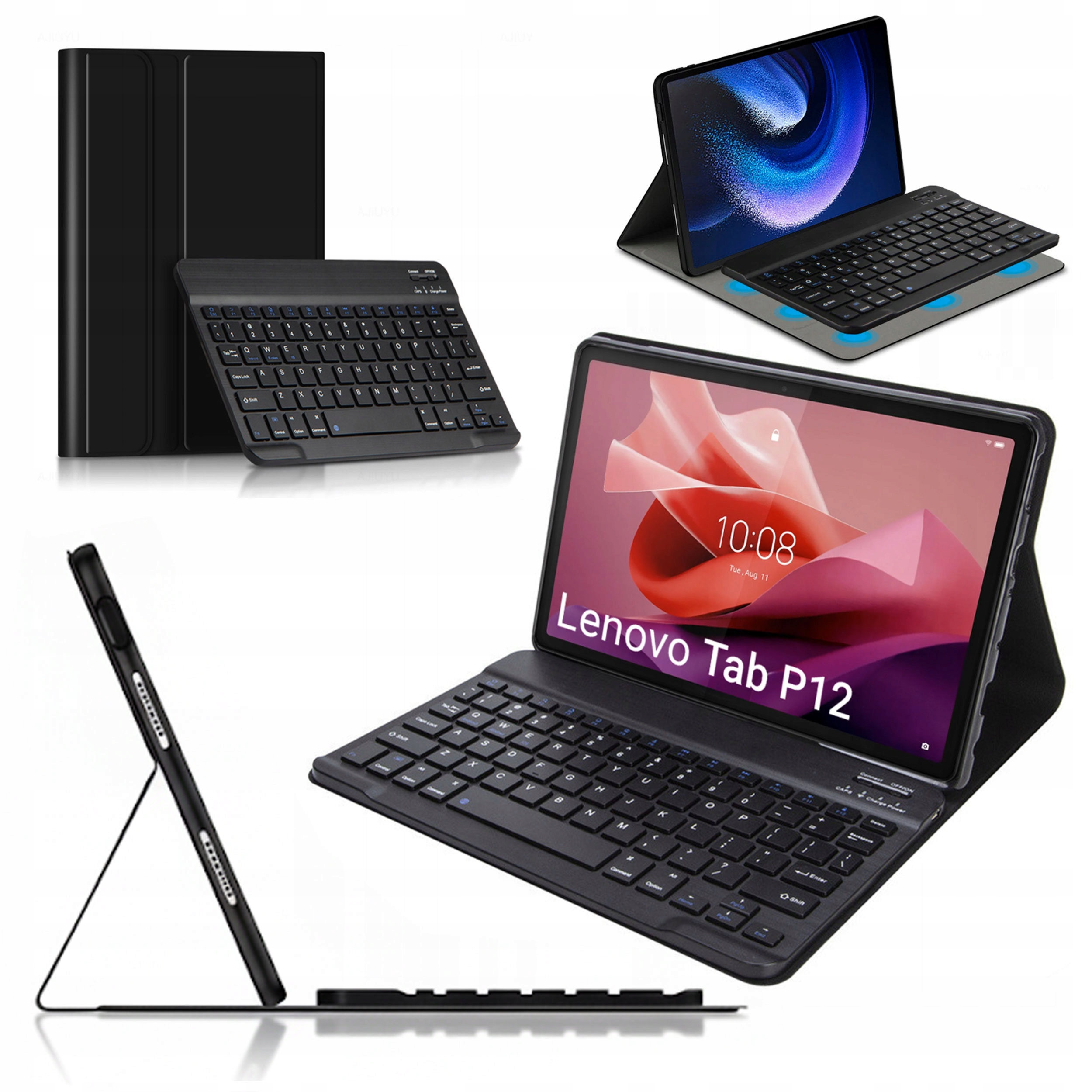 Etui pokrowiec z klawiaturą magnetyczną Bluetooth do Lenovo Tab P12 TB-370