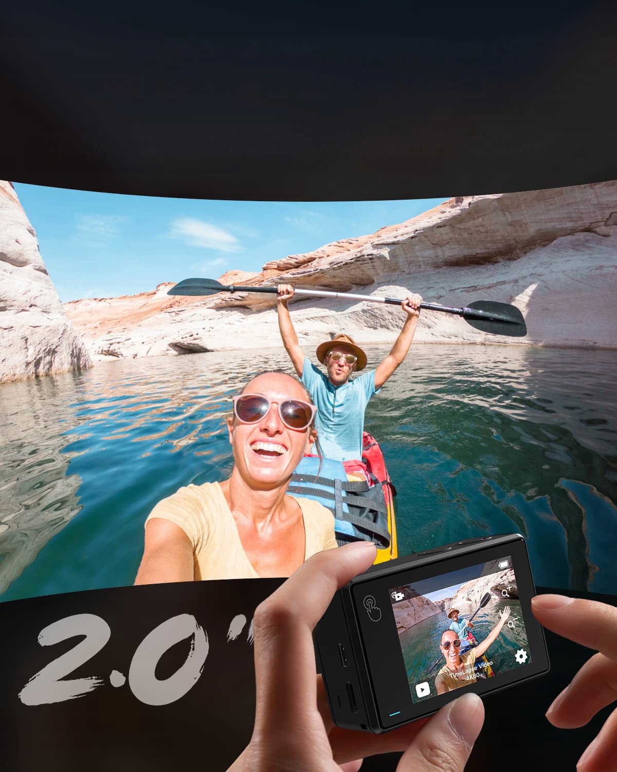 SPORTOWA KAMERA WIFI 4K 24MP 60FPS UHD Mikrofon Z Redukcją Szumów 2x1350mAh Marka bez marki