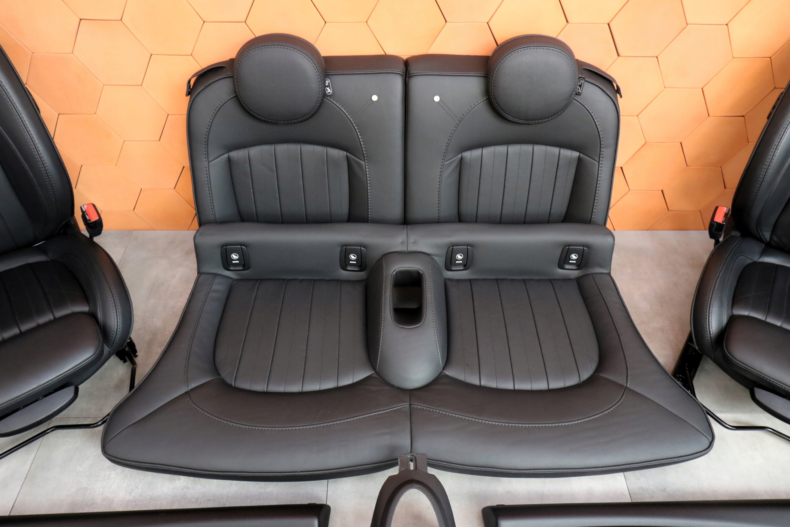 MINI F57 inner seats heated ISOFIX leather CARBON BLACK HARMAN