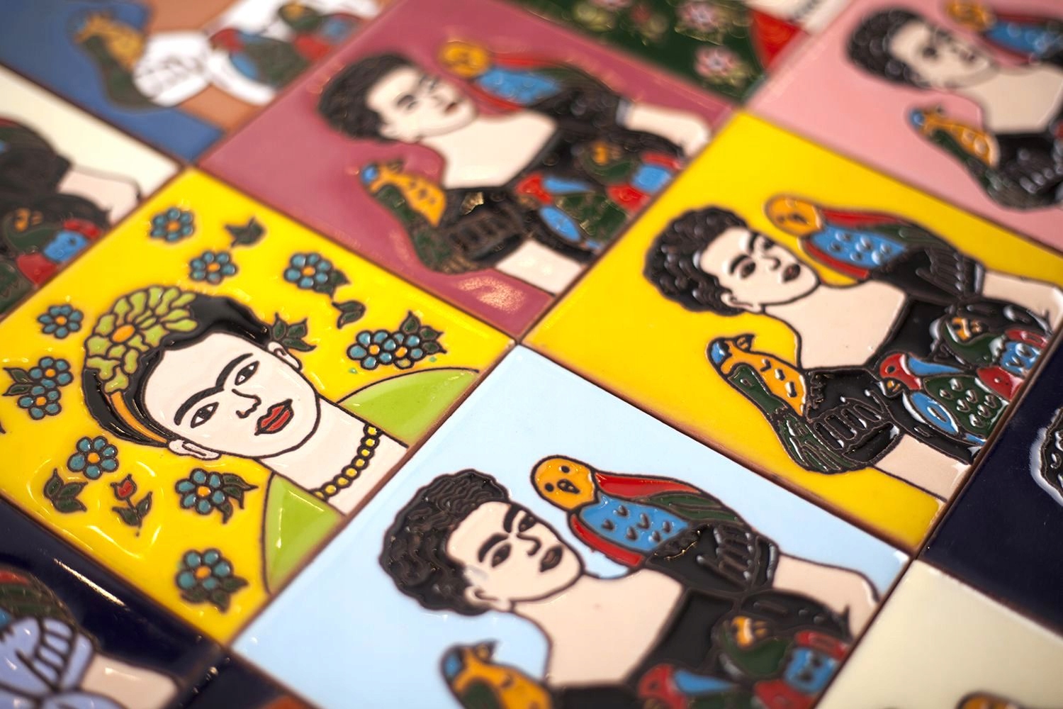 Płytki Ścienne 10x10 Dekoracyjne Frida Kahlo Meksykański patchwork - Fridas EAN (GTIN) 5902706763607