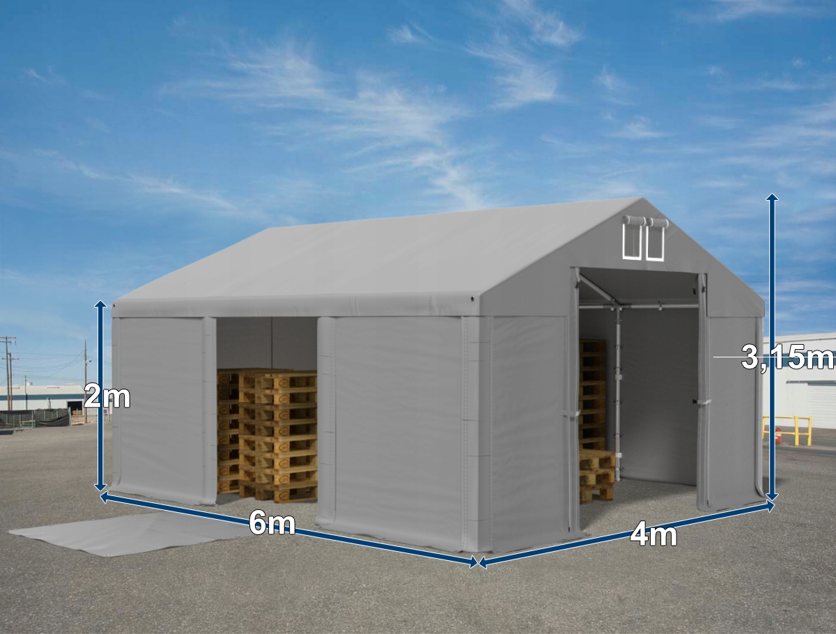 Namiot Magazynowy 4x6 Hala Magazynowa STANDARD Długość 6 m
