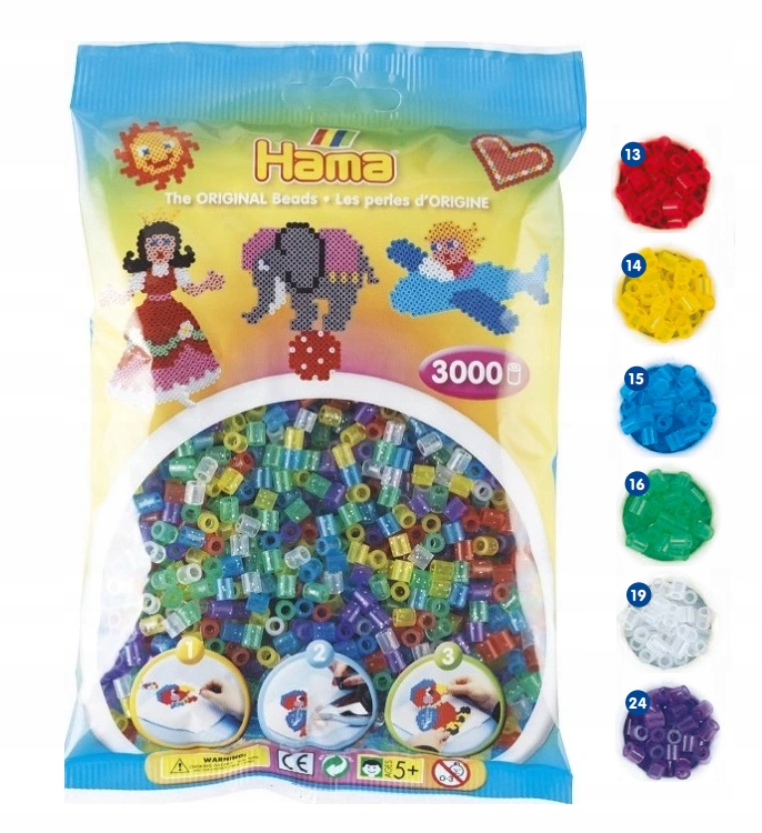 

Koraliki Hama MIDI 3000 201-54 Kolor MIX Brokatowy
