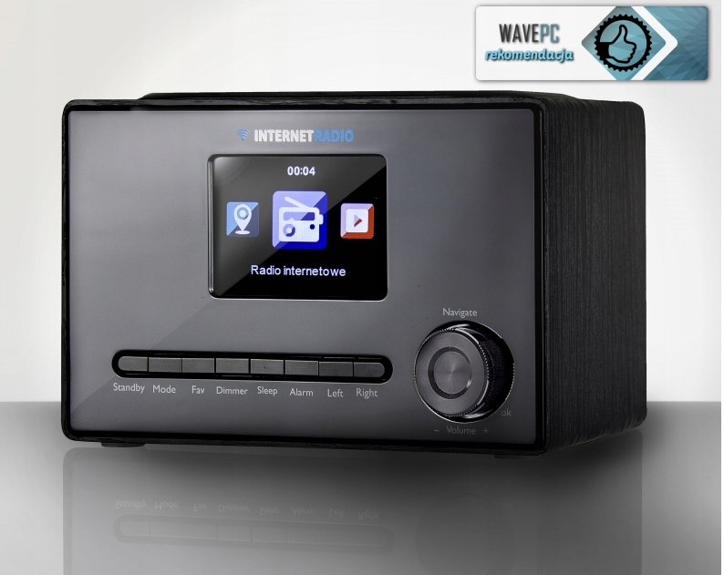 ODBIORNIK RADIOWY INTERNETOWY WIFI RADIO ZEGAR KUCHNI SALONU BUDZIK USB B8R Kolor czarny