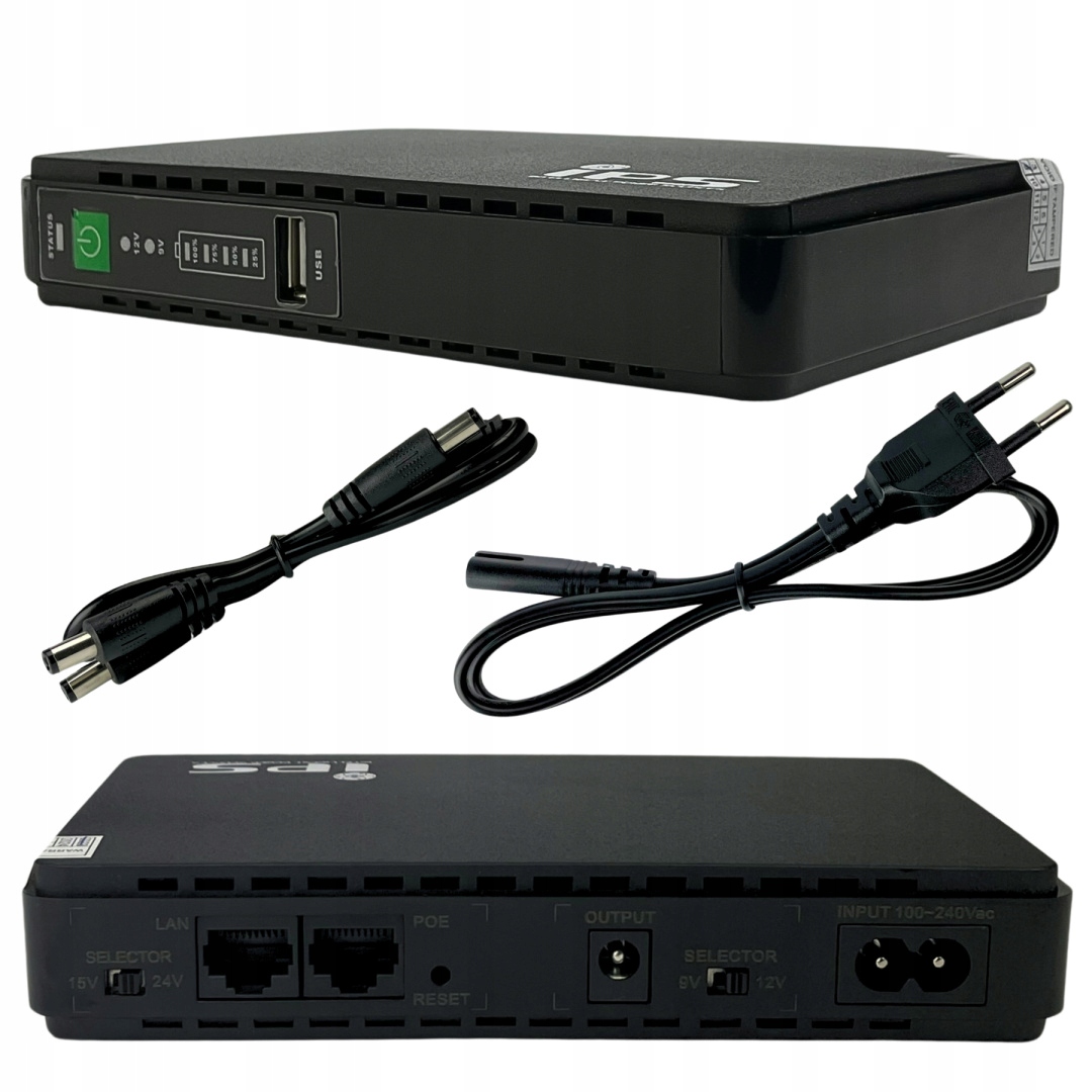 Zasilacz Ups Mini Do Routera PoE 24V 15V 12V 9V 5V DC 30W Zasilacz Awaryjny