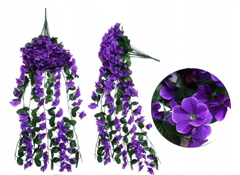 2x SZTUCZNY KWIAT Balkon PELARGONIA fiolet ciemny girlanda zwisająca taras Marka inna