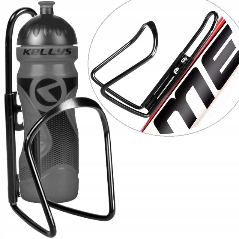

Bidon Kellys 700ML czarny+ Uchwyt Koszyk Rower Alu