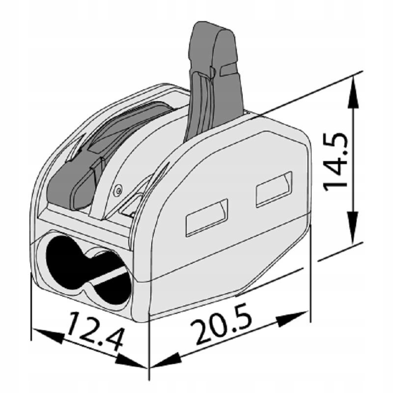 Złączka otwierana 2x0,75-4mm - OVO2,5-2 - Tracon Stan opakowania oryginalne